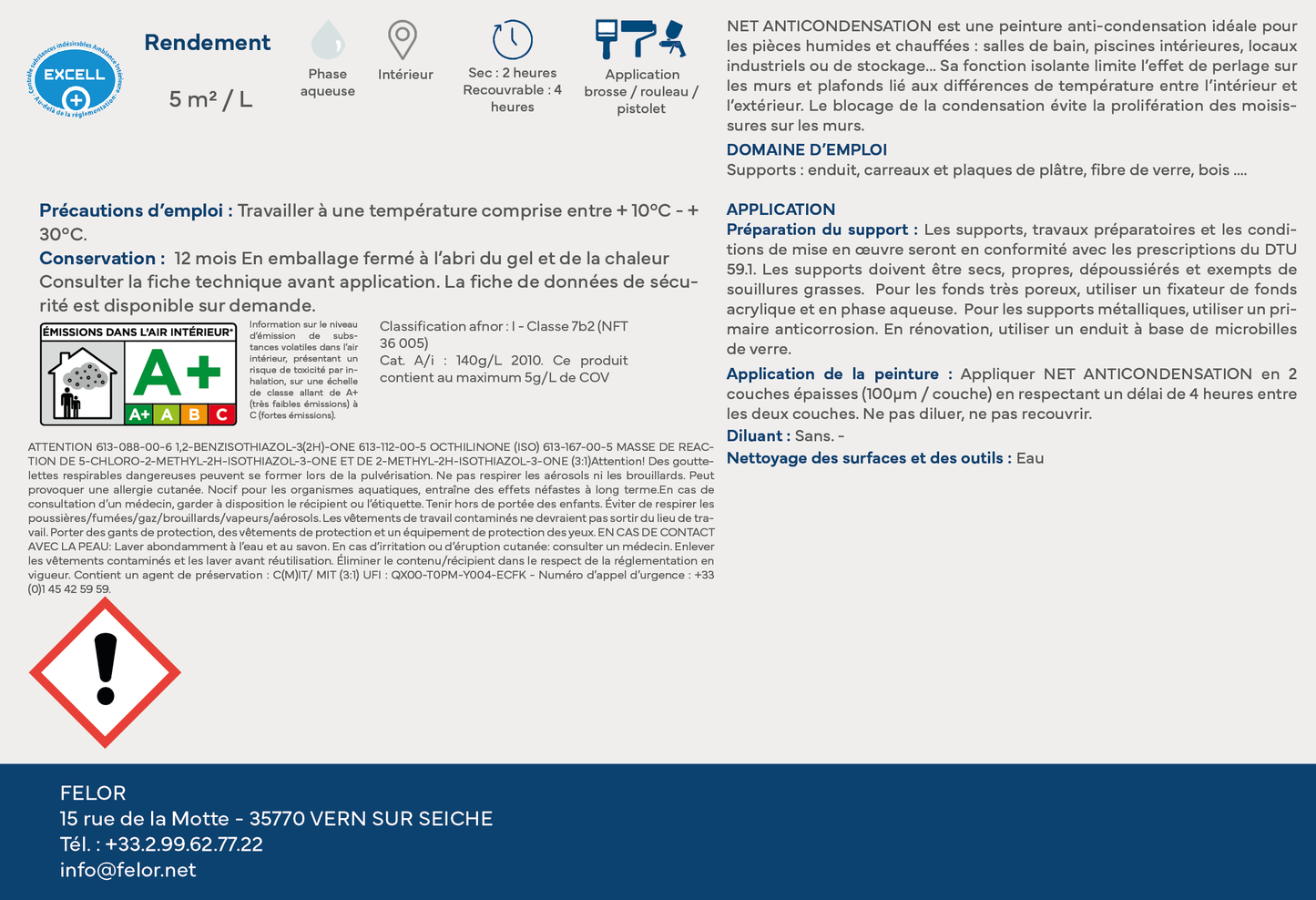 Peinture isolante thermique pour murs intérieurs, pièces humides - NET ANTICONDENSATION