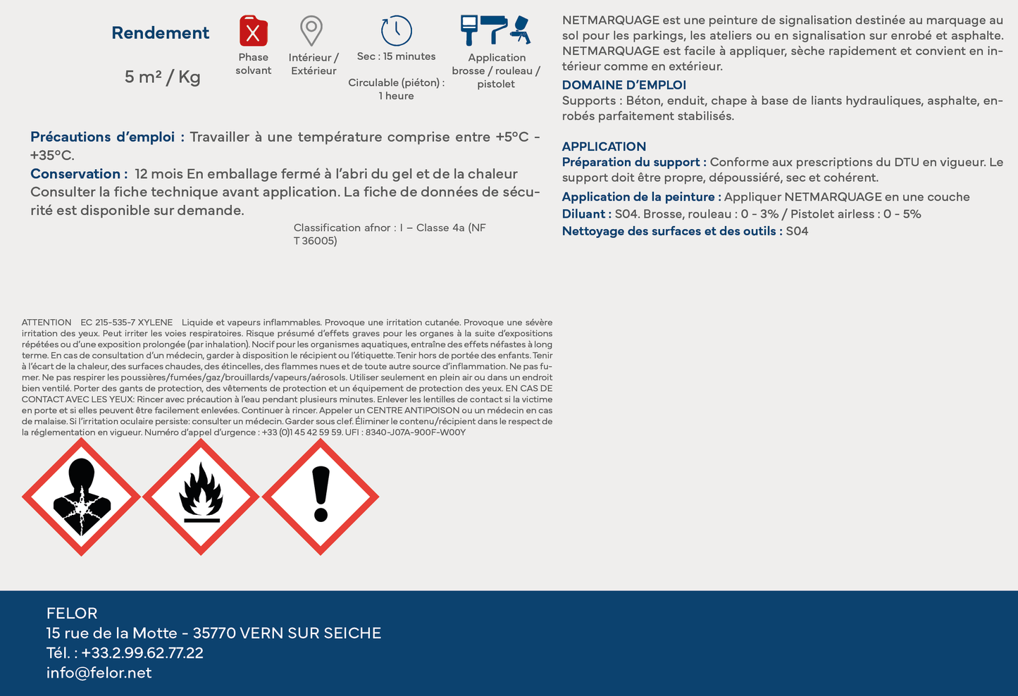 Peinture de signalisation au sol Rouge 3000 - NETMARQUAGE