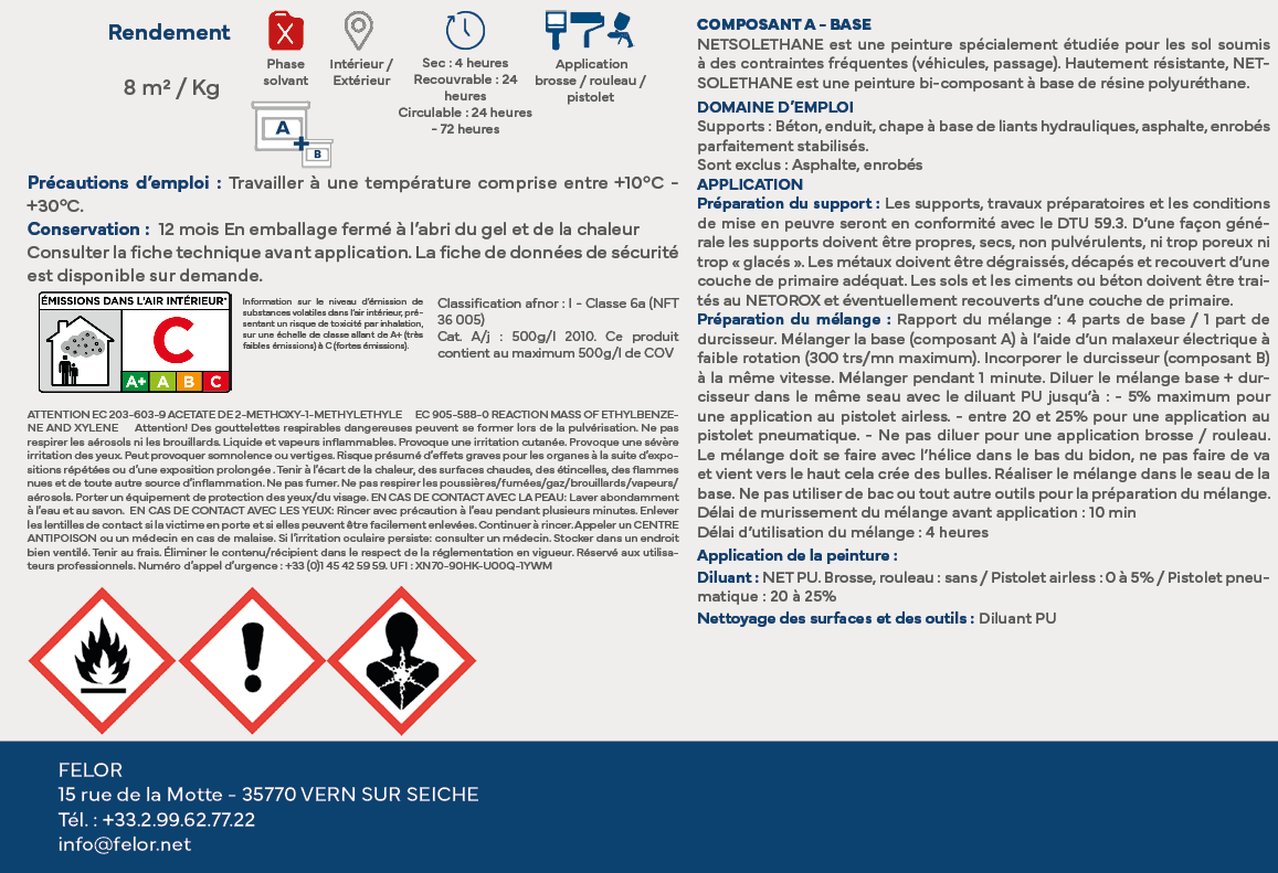 Peinture sol bi-composant polyuréthane Gris 7040 - NETSOLETHANE