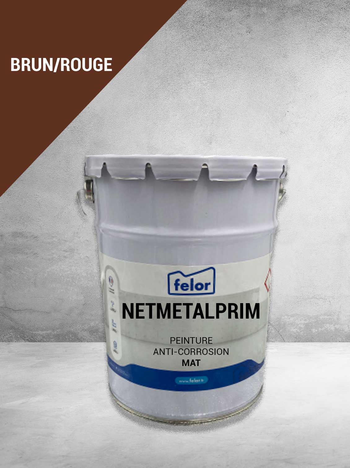 Peinture antirouille mate Brun/Rouge - NETMETALPRIM